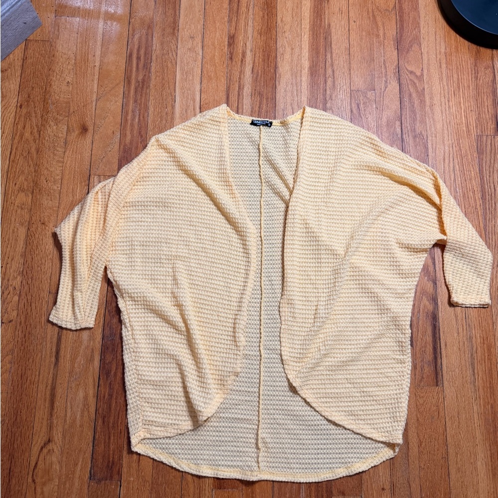 HEIMISH USA Pale Yellow Open-Front Women's Cardigan